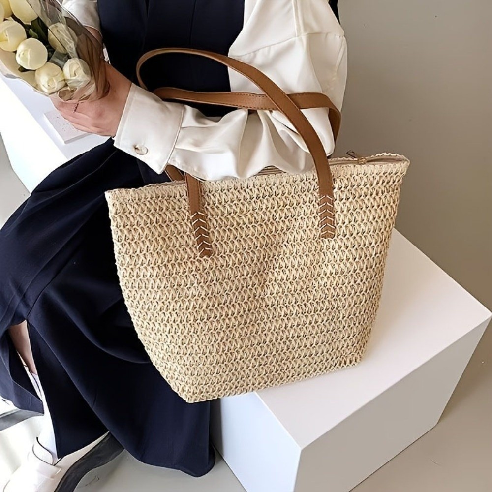 Tote Bag Beach - Modna torba typu tote z plecionej