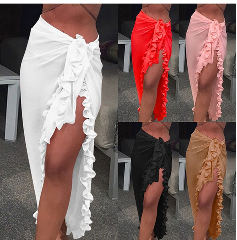 Cover Up Kaftan - 5 kolorów Ruffle Sarong dla kobiet