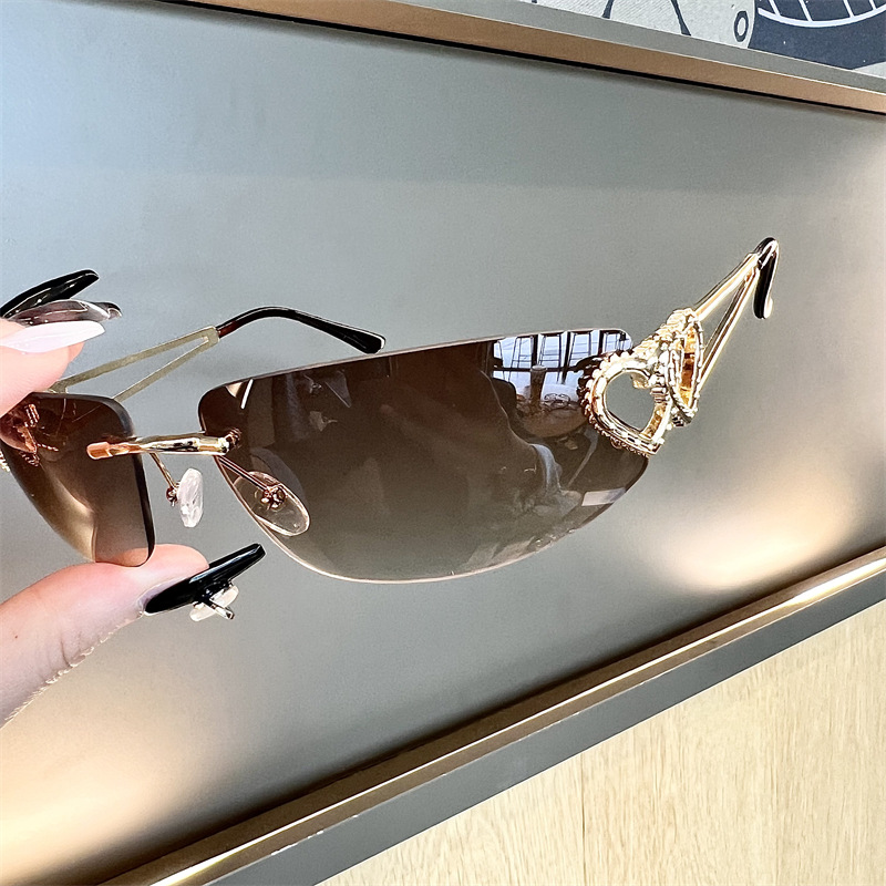 Sunglasses Cat Eye - Nowe owalne okulary przeciwsłoneczne bez oprawek