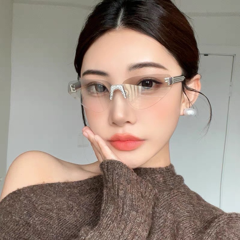 Sunglasses Cat Eye - Damskie seksowne okulary przeciwsłoneczne bez oprawek