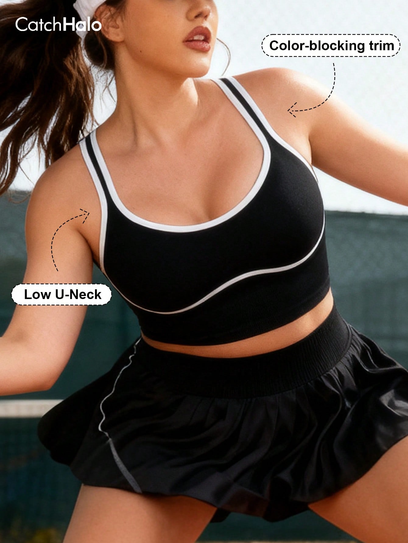 Crop Top Crochet - Damski bezszwowy bralet plus size z