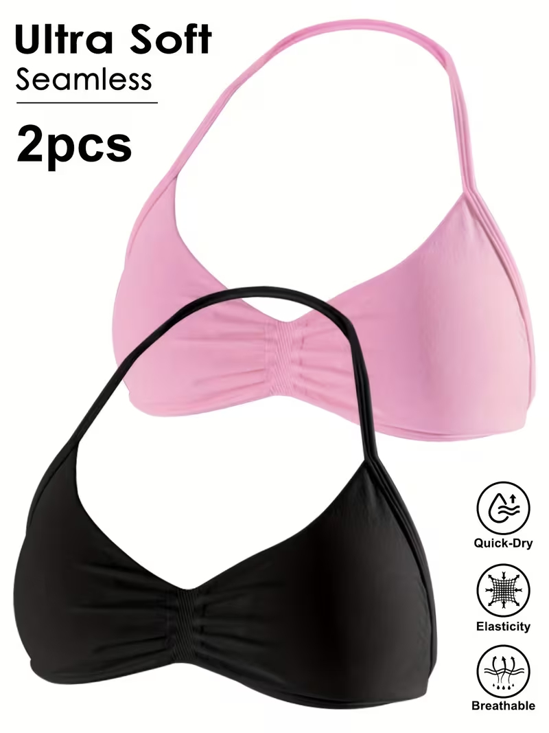 Crop Top Crochet - 2 szt. Bezszwowe, seksowne topy sportowe