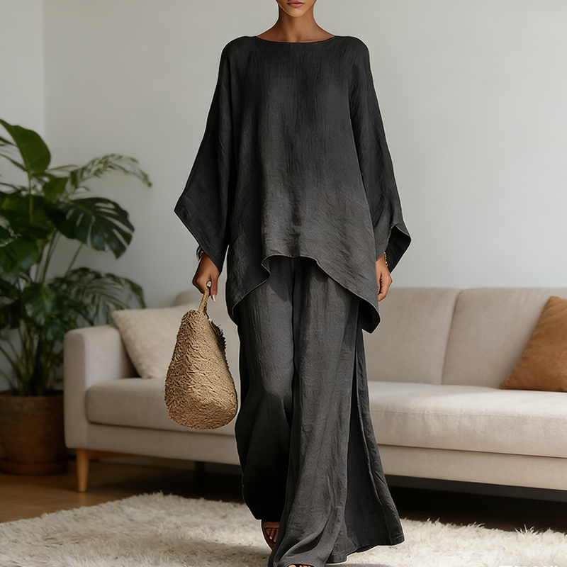 Linen Pant Wide - Wiosenny Nowy Modny Lniany Luźny Zestaw