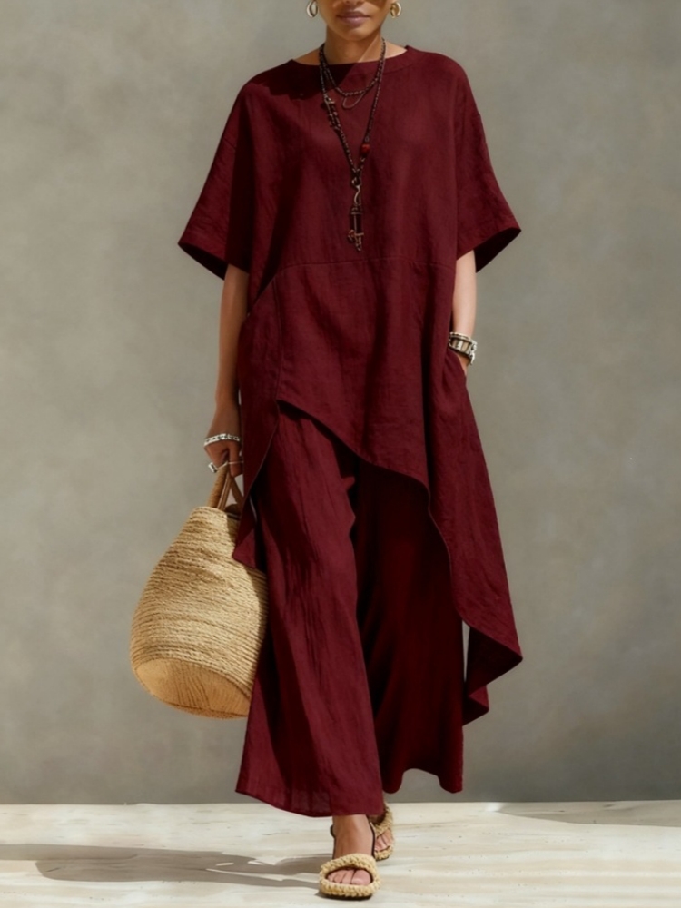 Damskie komplety spodni z bawe – Linen Pant Wide recenzja i cena