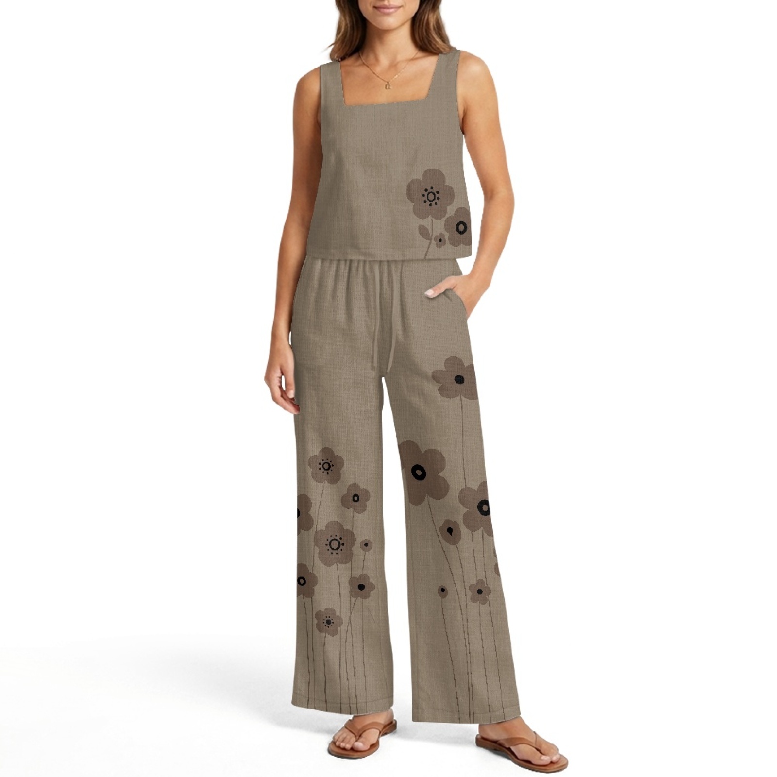 INSTANTARTS Damski lniany zest – Linen Pant Wide recenzja i cena