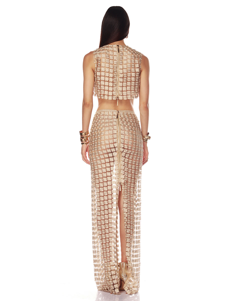Stylowy beżowy krótki top bez  – Crop Top Crochet recenzja i cena