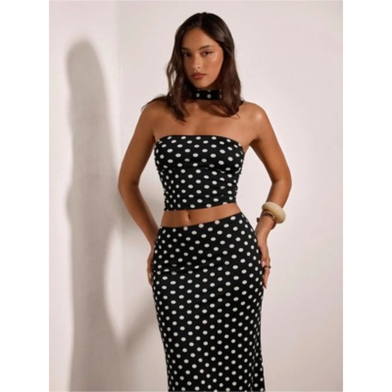 Damski zestaw w stylu retro Y2 – Crop Top Crochet recenzja i cena