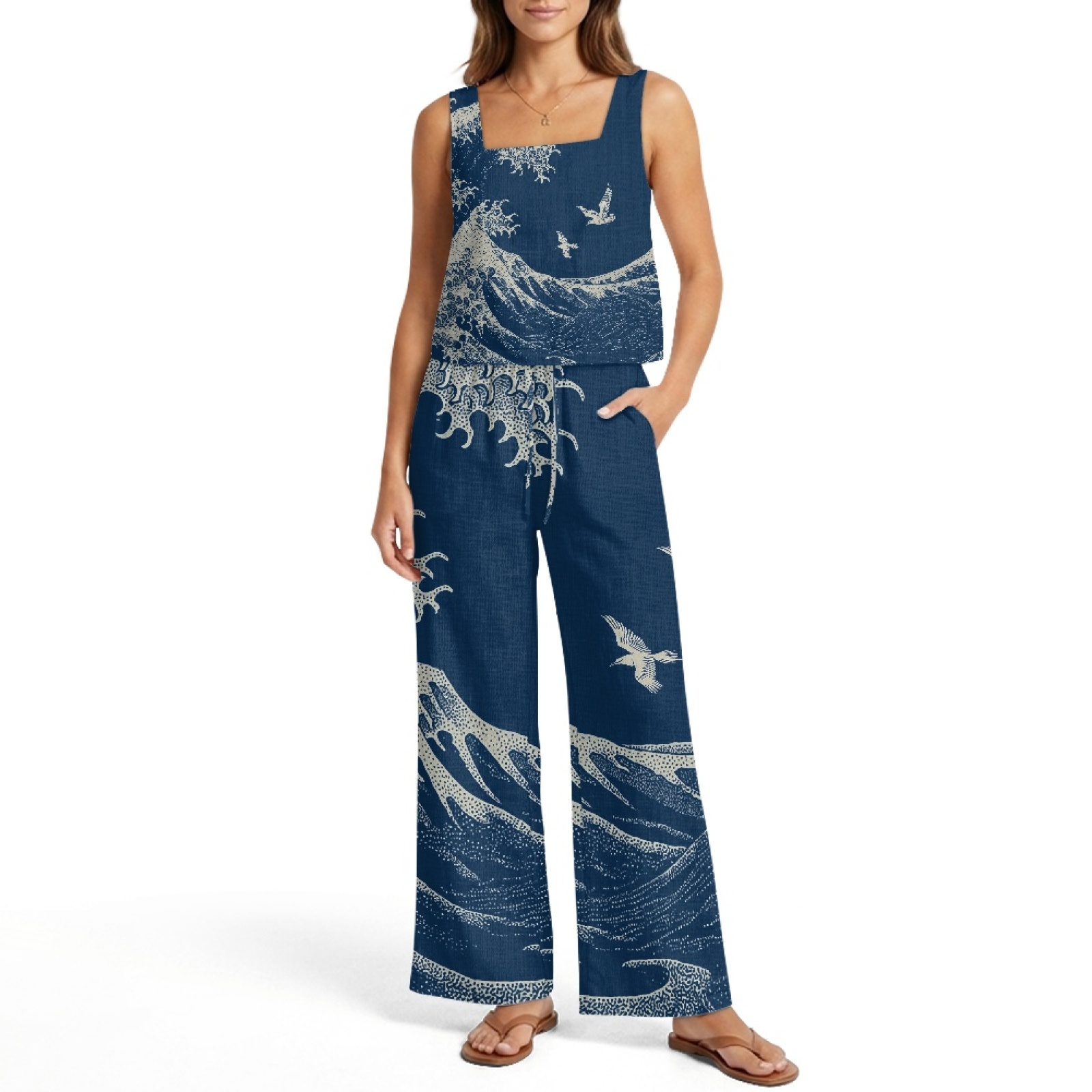 INSTANTARTS Damski lniany zest – Linen Pant Wide recenzja i cena