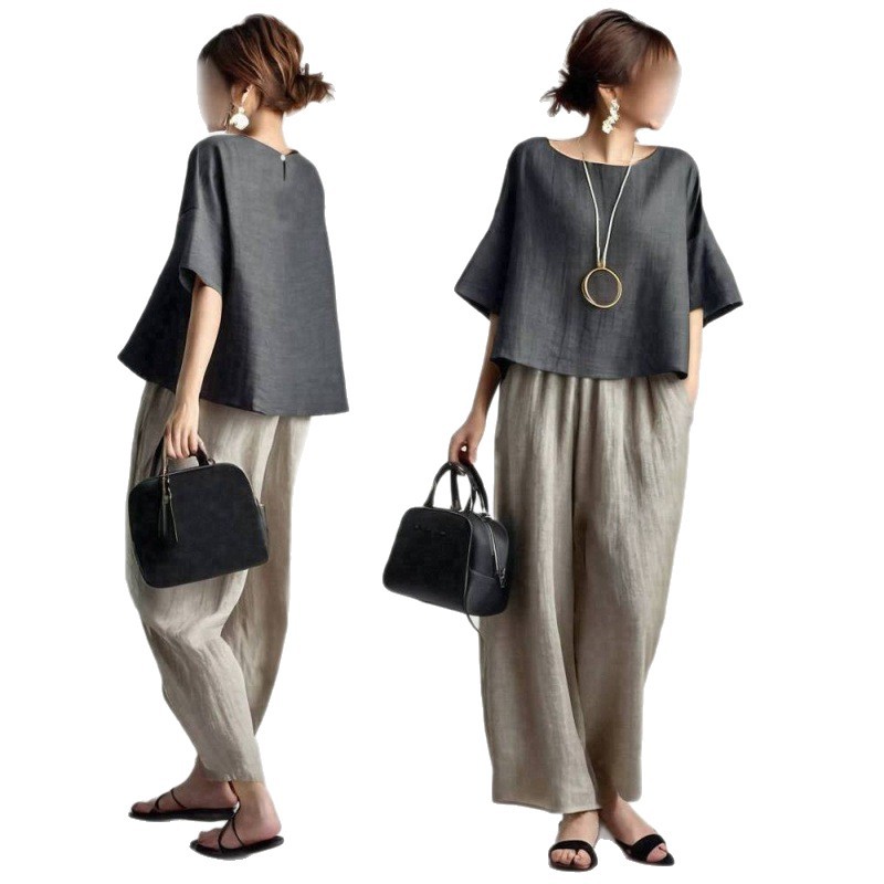 Damskie komplety spodniowe dwu – Linen Pant Wide recenzja i cena