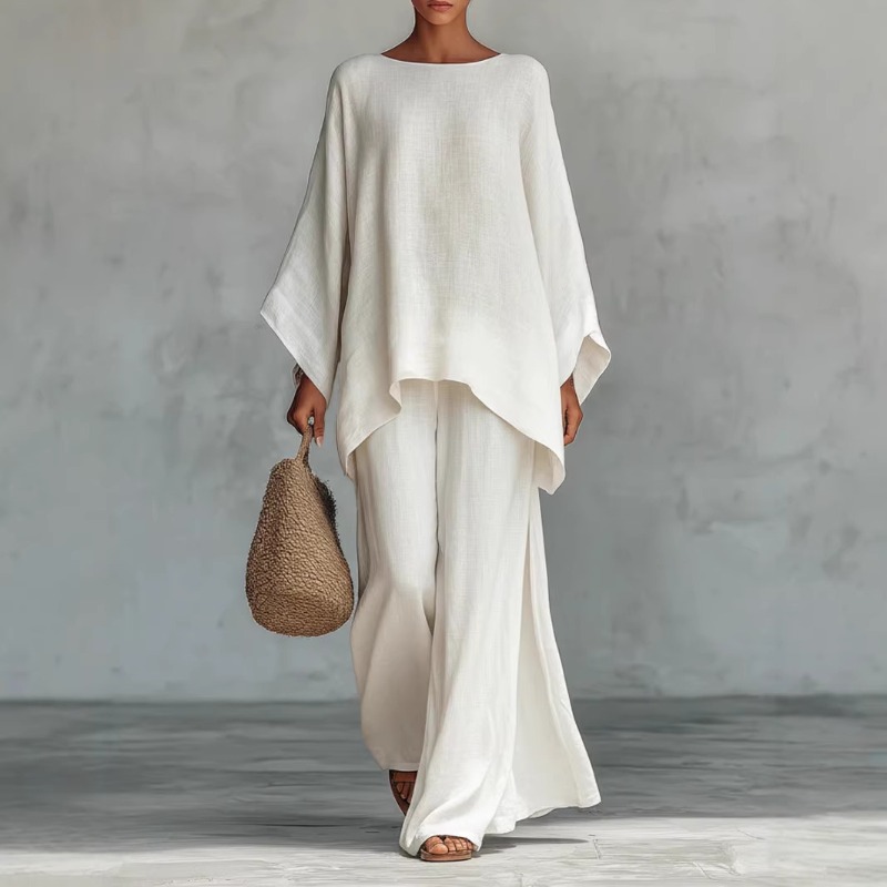 Wiosenny Nowy Modny Lniany Luź – Linen Pant Wide recenzja i cena